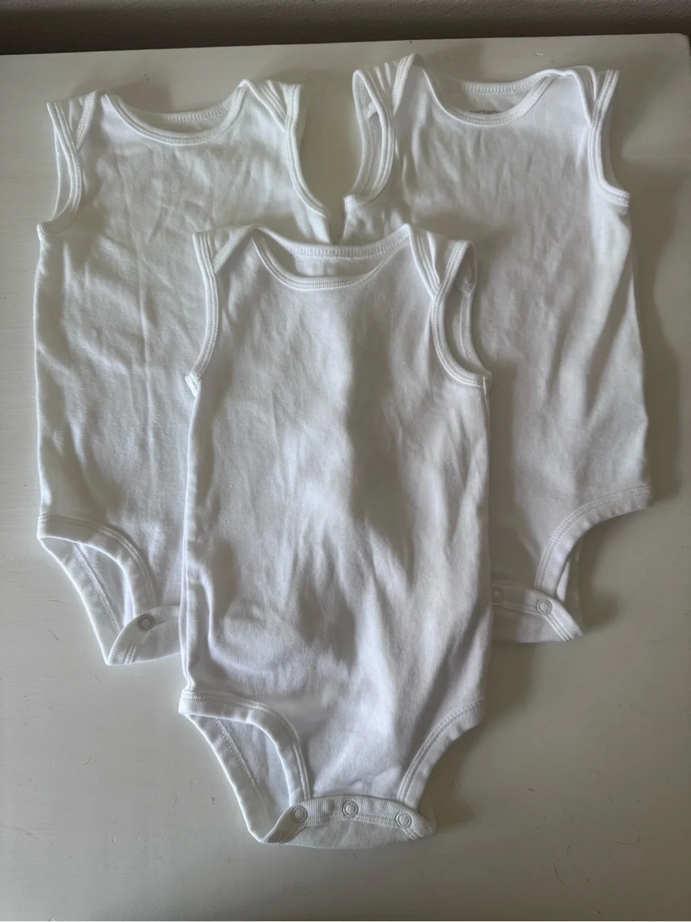 Carter's White Sleeveless Baby Bodysuit Pack of 3